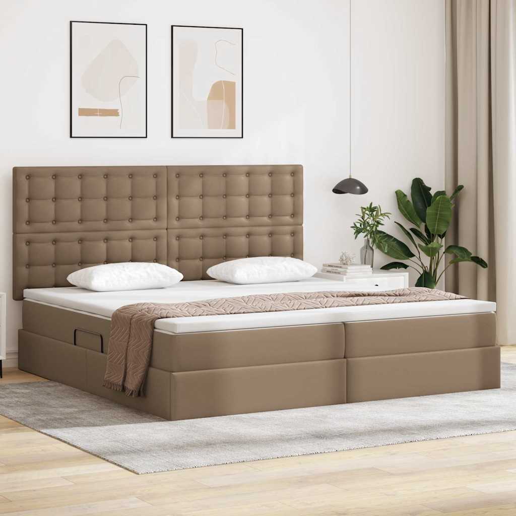 vidaXL Aufbewahrungsbett Cappuccino 90 x 190 cm Kunstleder