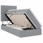 vidaXL Aufbewahrungsbett mit Matratze Hellgrau 90 x 190 cm Polyester
