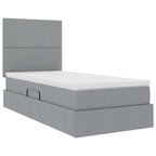 vidaXL Aufbewahrungsbett mit Matratze Hellgrau 90 x 190 cm Polyester
