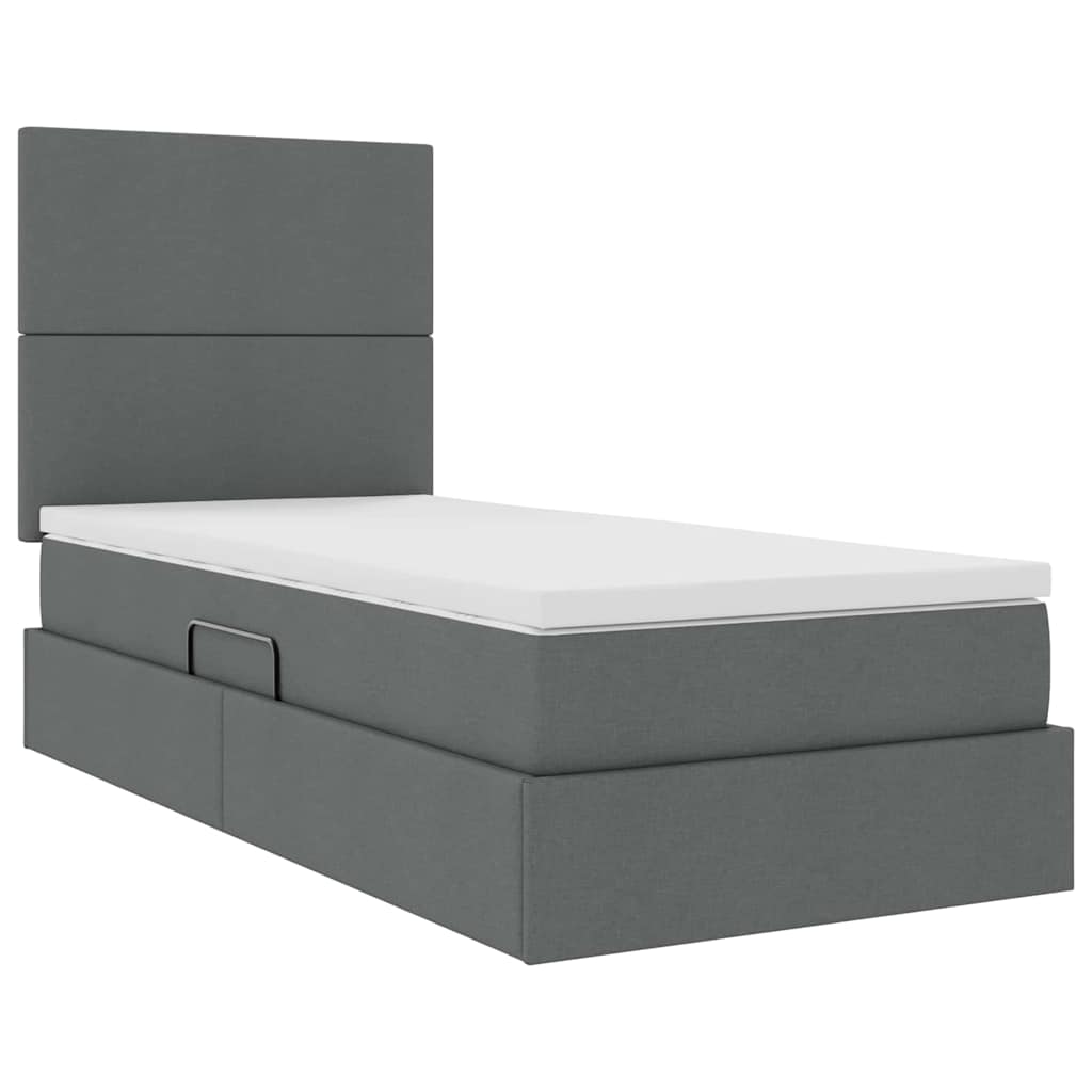 vidaXL Aufbewahrungsbett mit Matratze Dunkelgrau 100 x 200 cm