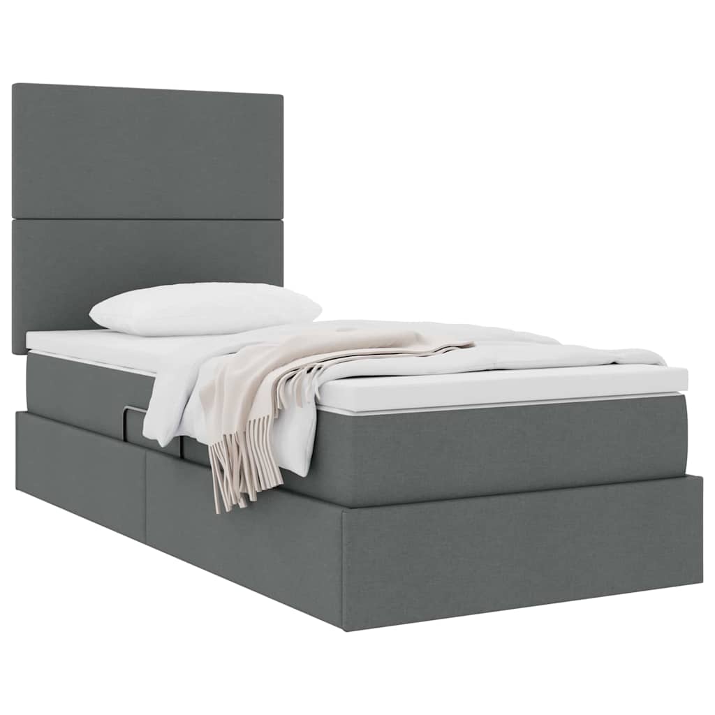 vidaXL Aufbewahrungsbett mit Matratze Dunkelgrau 100 x 200 cm