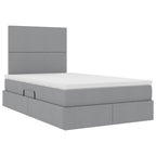 vidaXL Aufbewahrungsbett mit Matratze Hellgrau 120 x 190 cm Stoff