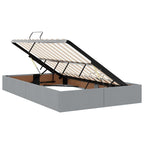 vidaXL Aufbewahrungsbett mit Matratze Hellgrau 120 x 190 cm Stoff