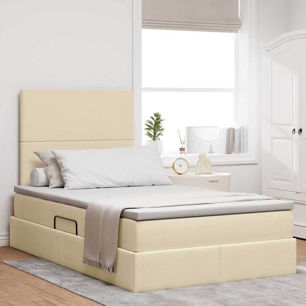 vidaXL Aufbewahrungsbett mit Matratze Hellgrau 120 x 190 cm Stoff