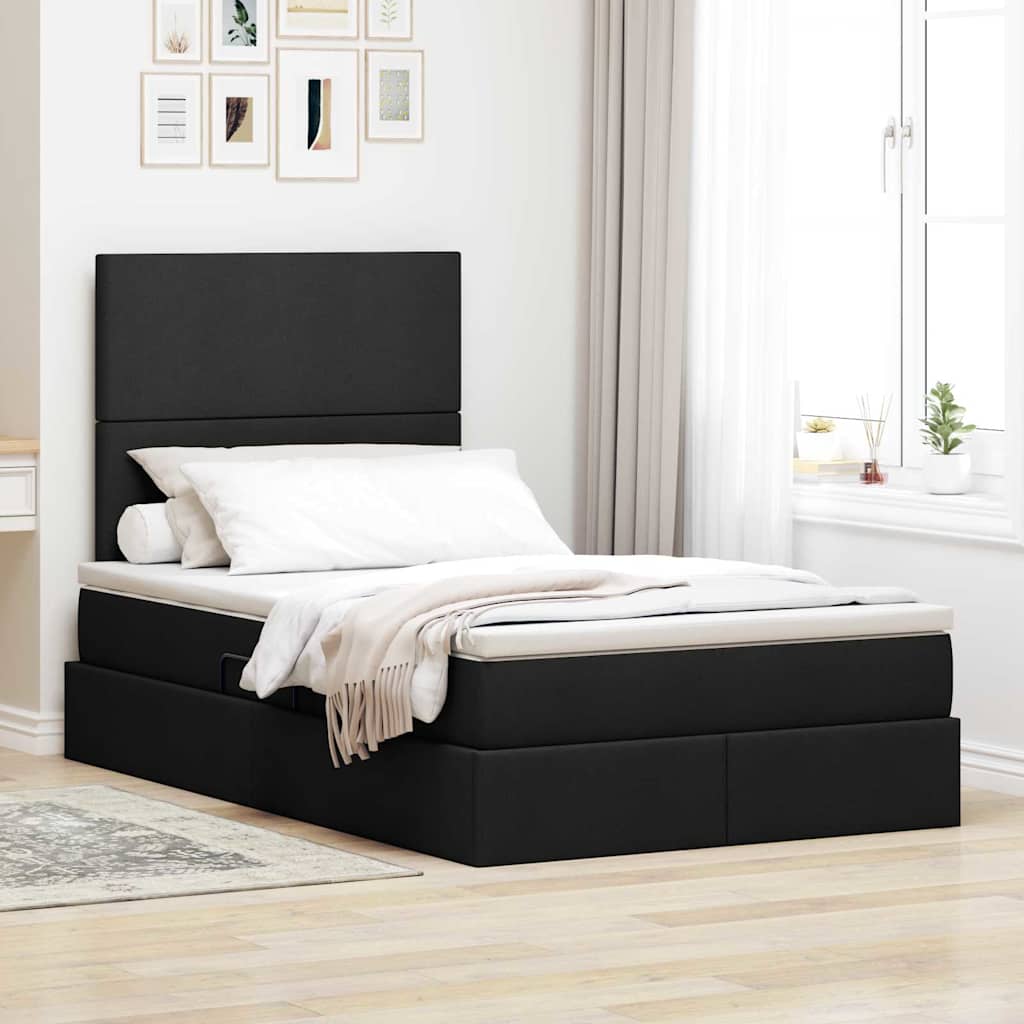 vidaXL Aufbewahrungsbett mit Matratze Hellgrau 90 x 190 cm Polyester