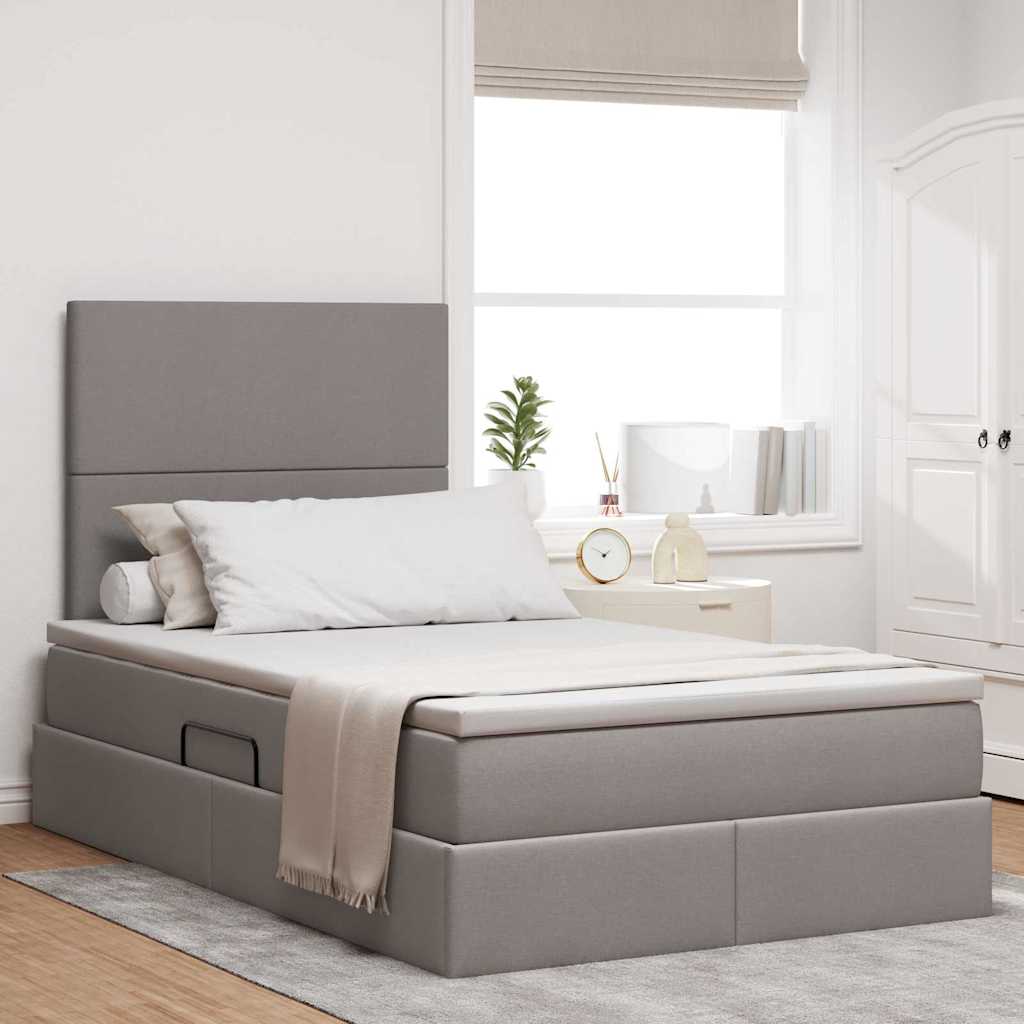 vidaXL Aufbewahrungsbett mit Matratze Hellgrau 90 x 190 cm Polyester
