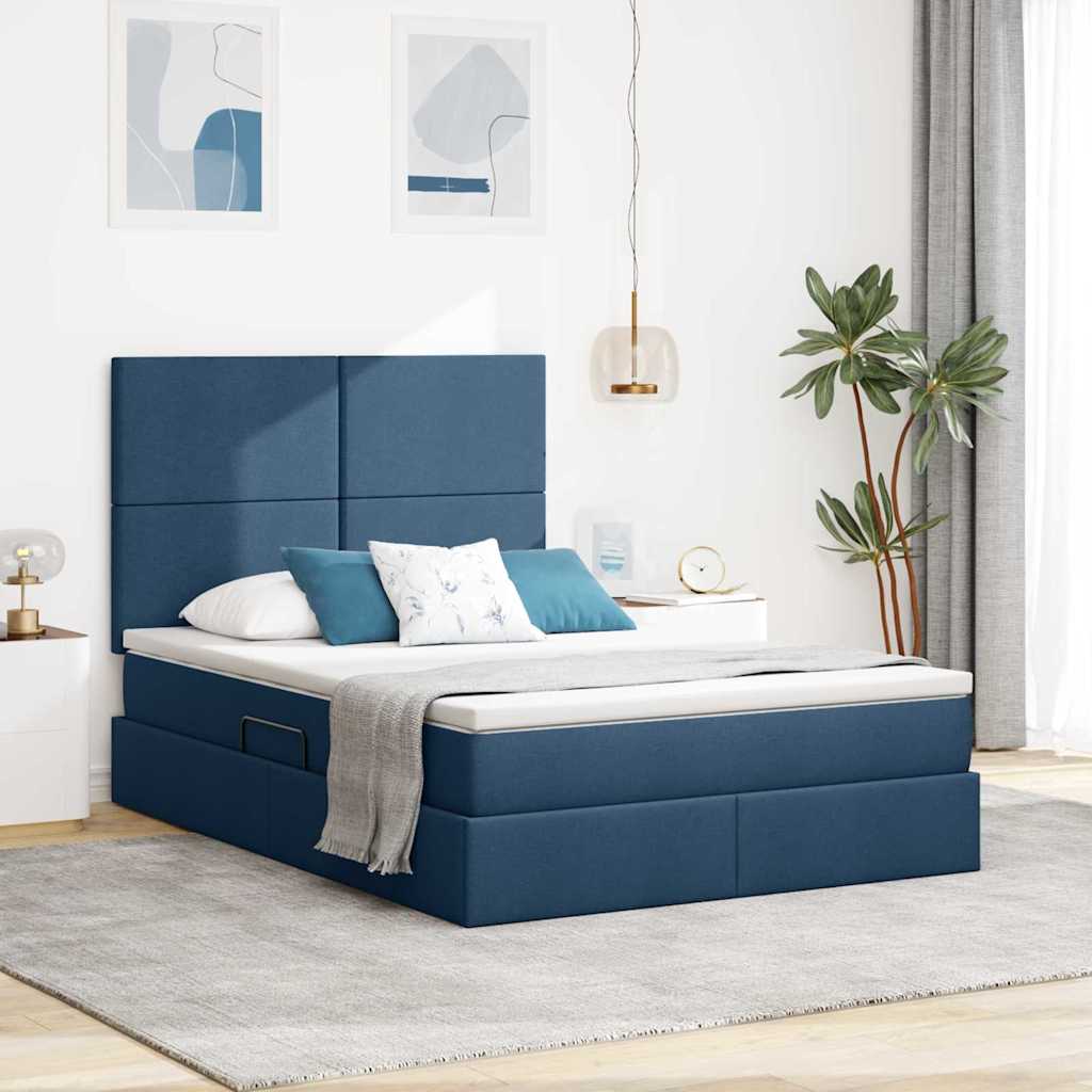vidaXL Aufbewahrungsbett mit Matratze Hellgrau 90 x 190 cm Polyester