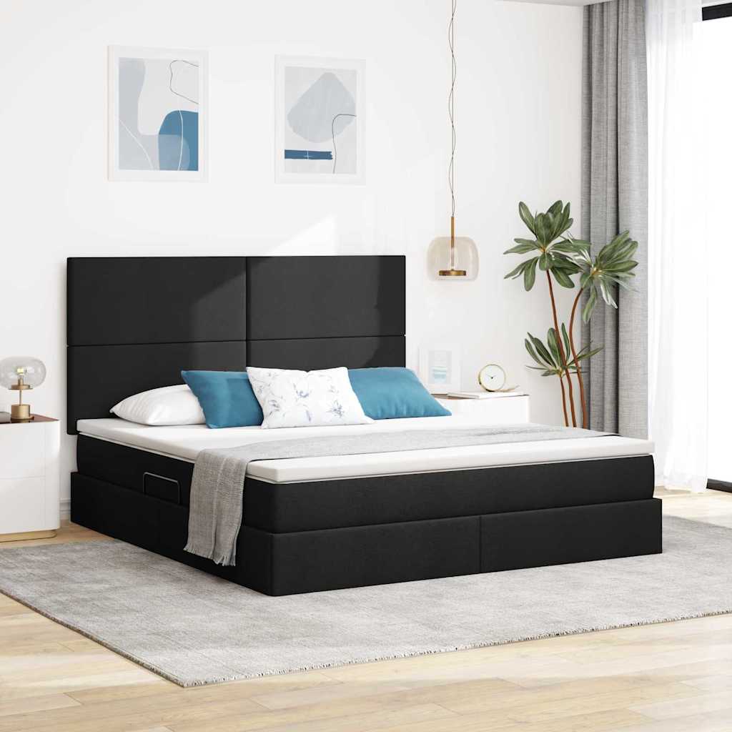 vidaXL Aufbewahrungsbett mit Matratze Hellgrau 90 x 190 cm Polyester