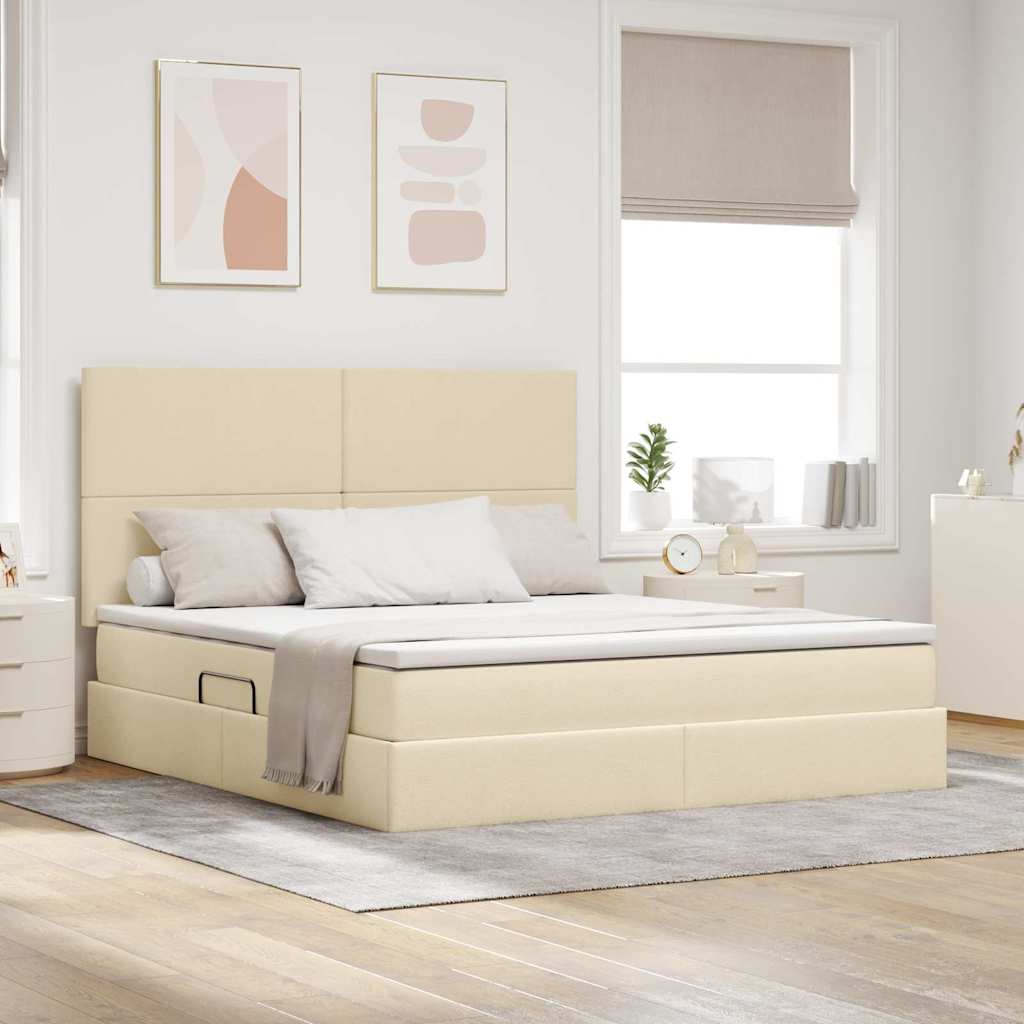 vidaXL Aufbewahrungsbett mit Matratze Hellgrau 90 x 190 cm Polyester