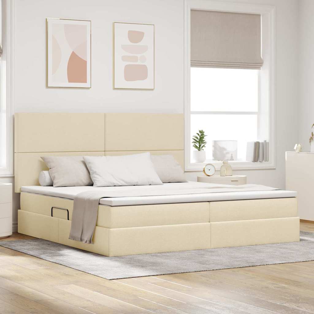 vidaXL Aufbewahrungsbett mit Matratze Hellgrau 90 x 190 cm Polyester