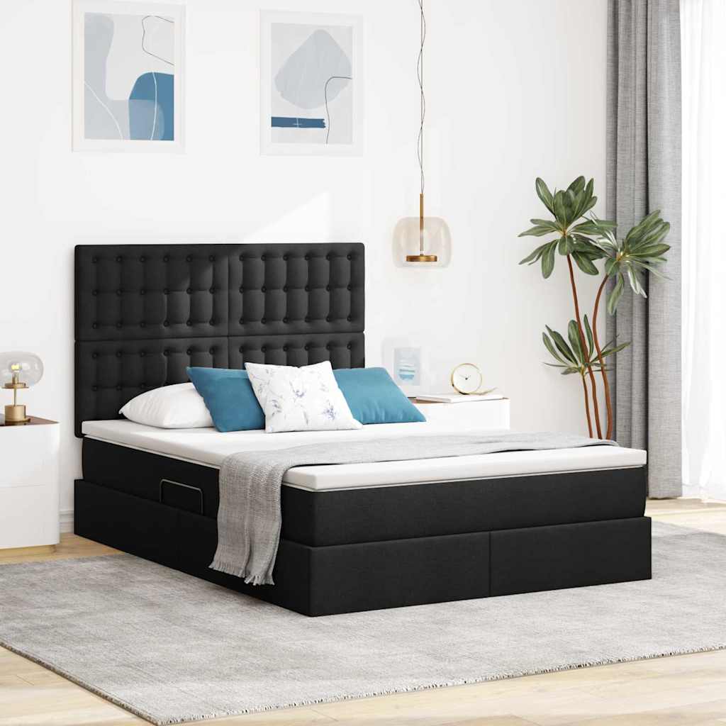 vidaXL Aufbewahrungsbett mit Matratze Hellgrau 120 x 190 cm Stoff
