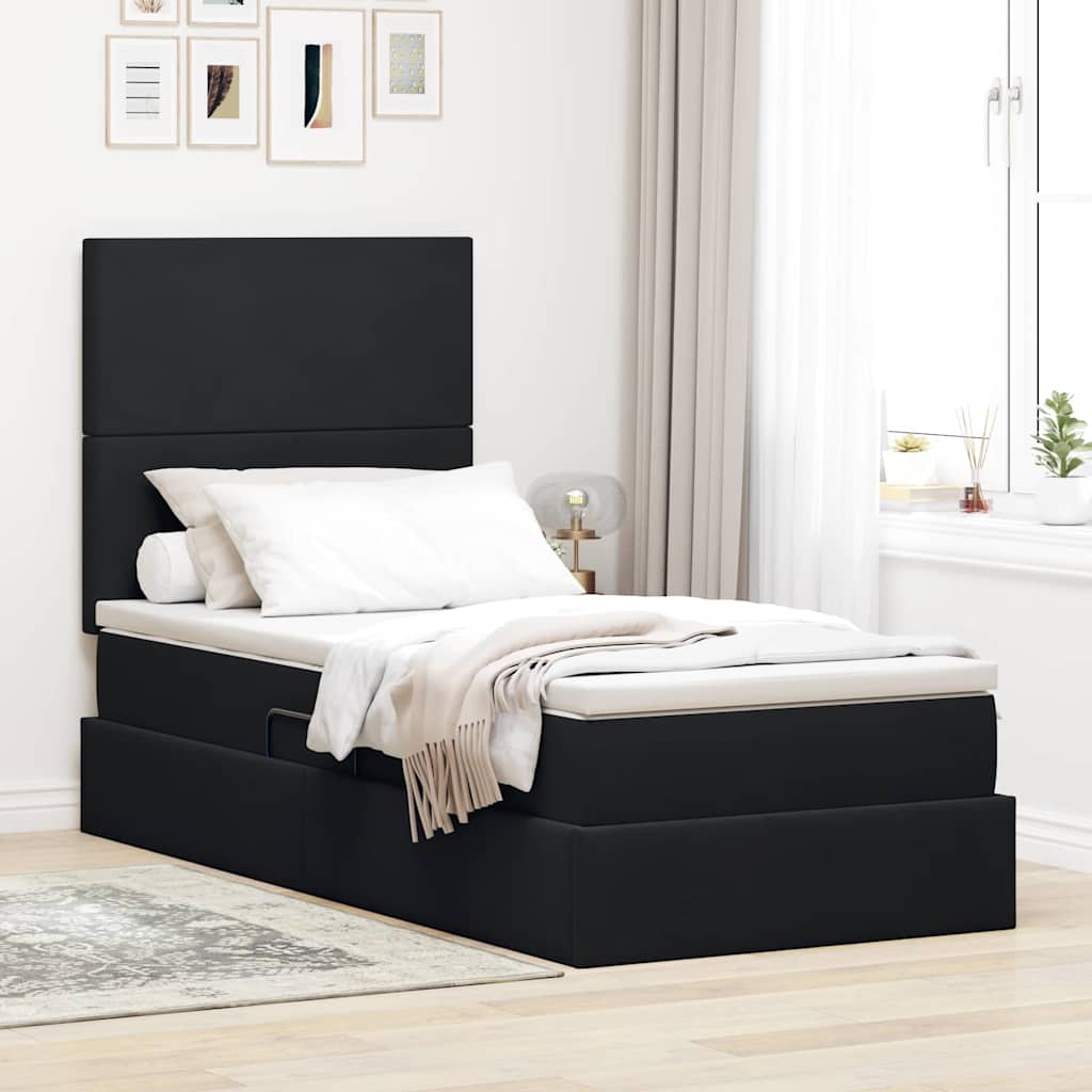 vidaXL Aufbewahrungsbett mit Matratze Hellgrau 90 x 190 cm Samt