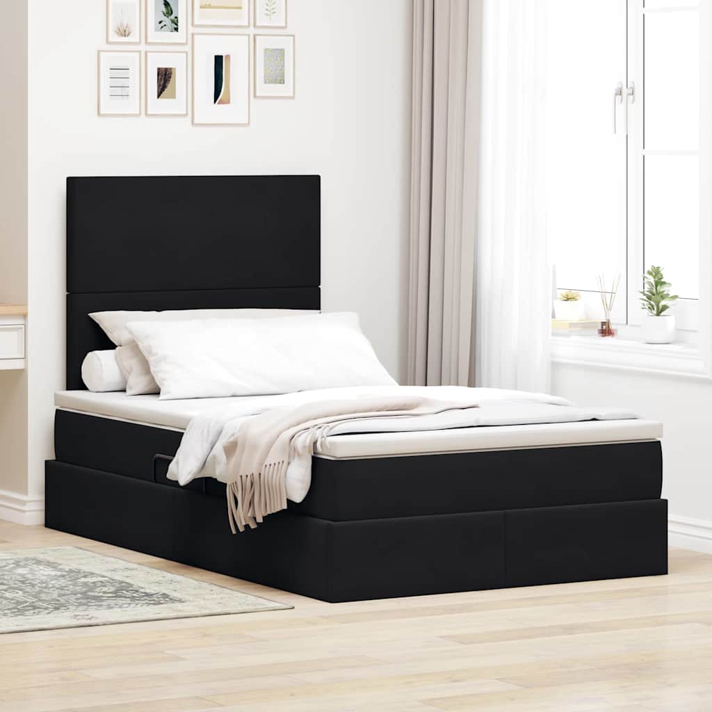 vidaXL Aufbewahrungsbett mit Matratze Hellgrau 90 x 190 cm Samt