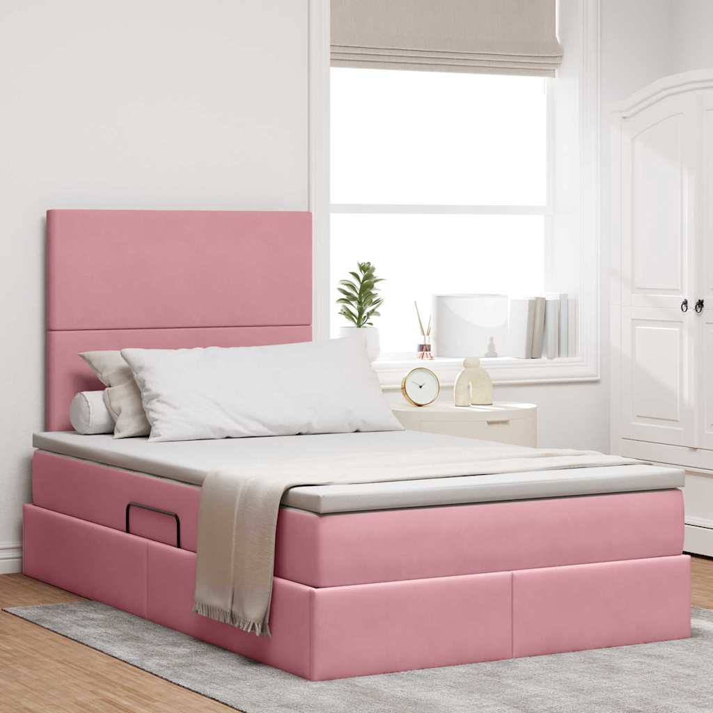 vidaXL Aufbewahrungsbett mit Matratze Hellgrau 90 x 190 cm Samt