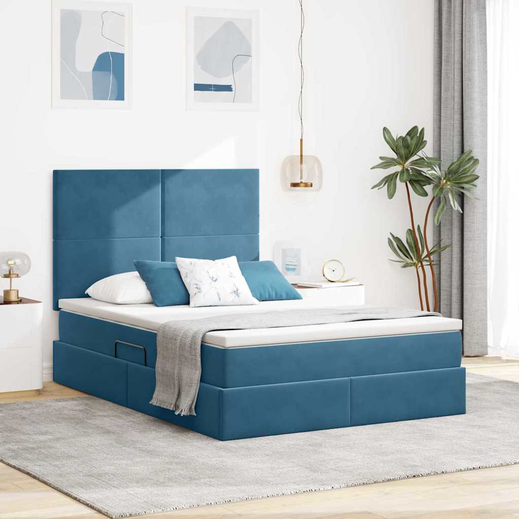 vidaXL Aufbewahrungsbett mit Matratze Hellgrau 90 x 190 cm Samt
