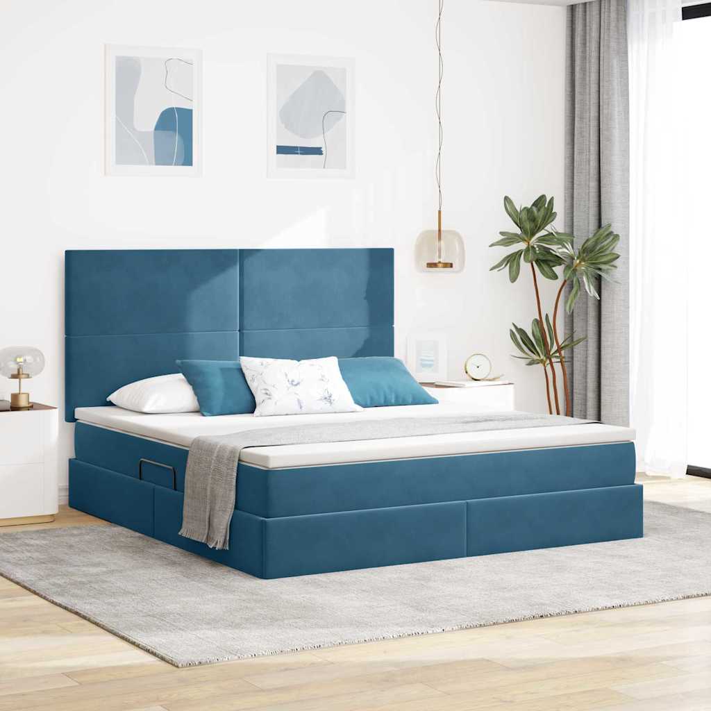vidaXL Aufbewahrungsbett mit Matratze Hellgrau 90 x 190 cm Samt