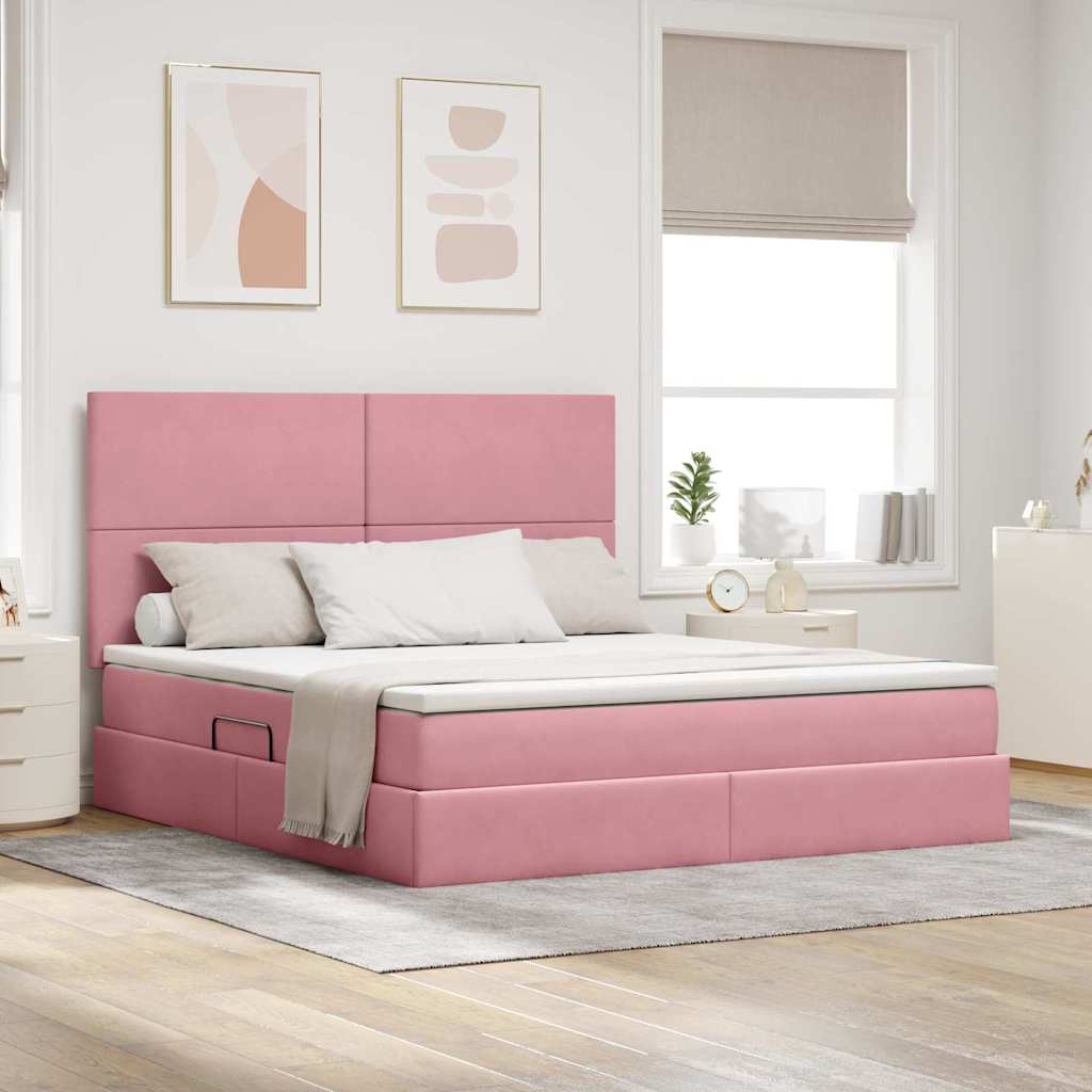 vidaXL Aufbewahrungsbett mit Matratze Hellgrau 90 x 190 cm Samt