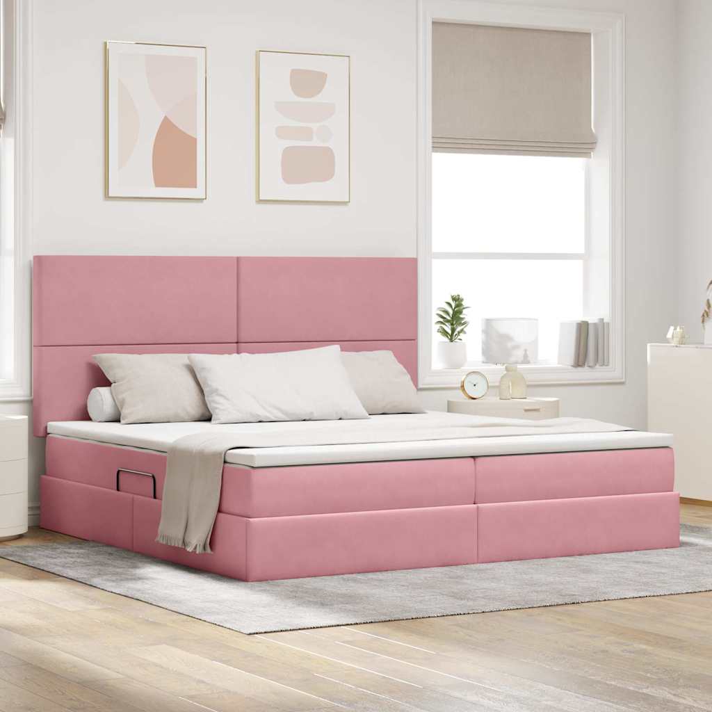 vidaXL Aufbewahrungsbett mit Matratze Hellgrau 90 x 190 cm Samt
