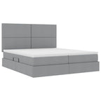 vidaXL Aufbewahrungsbett mit Kopfteil Hellgrau 180 x 200 cm Stoff