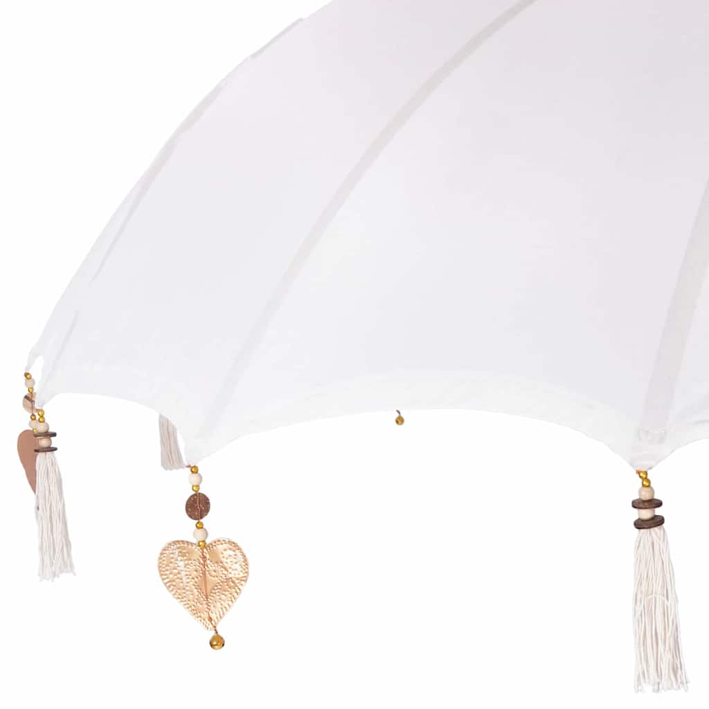 vidaXL Balinesischer Sonnenschirm mit Sockel Creme 185 x 185 x 260 cm