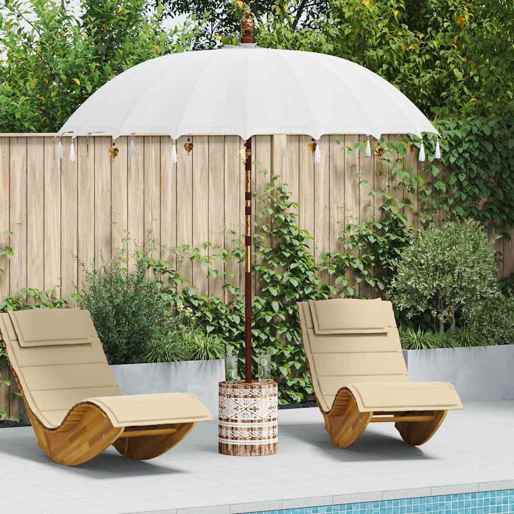 vidaXL Balinesischer Sonnenschirm mit Sockel Creme 185 x 185 x 260 cm