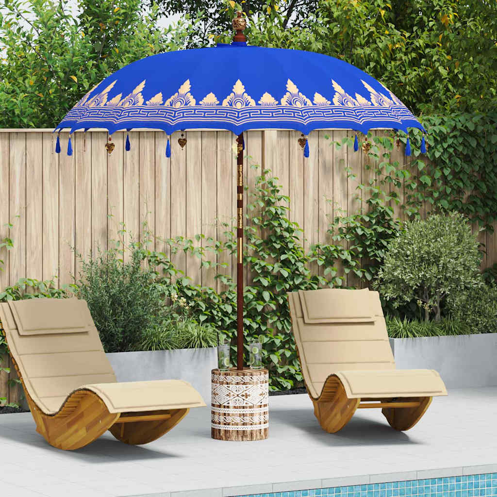 vidaXL Balinesischer Sonnenschirm mit Sockel Creme 185 x 185 x 260 cm