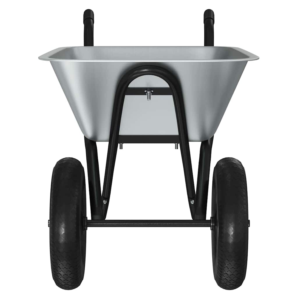 vidaXL Schubkarre Silber und Schwarz 137 x 60 x 65,5 cm Stahl