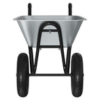 vidaXL Schubkarre Silber und Schwarz 137 x 60 x 65,5 cm Stahl