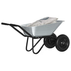 vidaXL Schubkarre Silber und Schwarz 137 x 60 x 65,5 cm Stahl