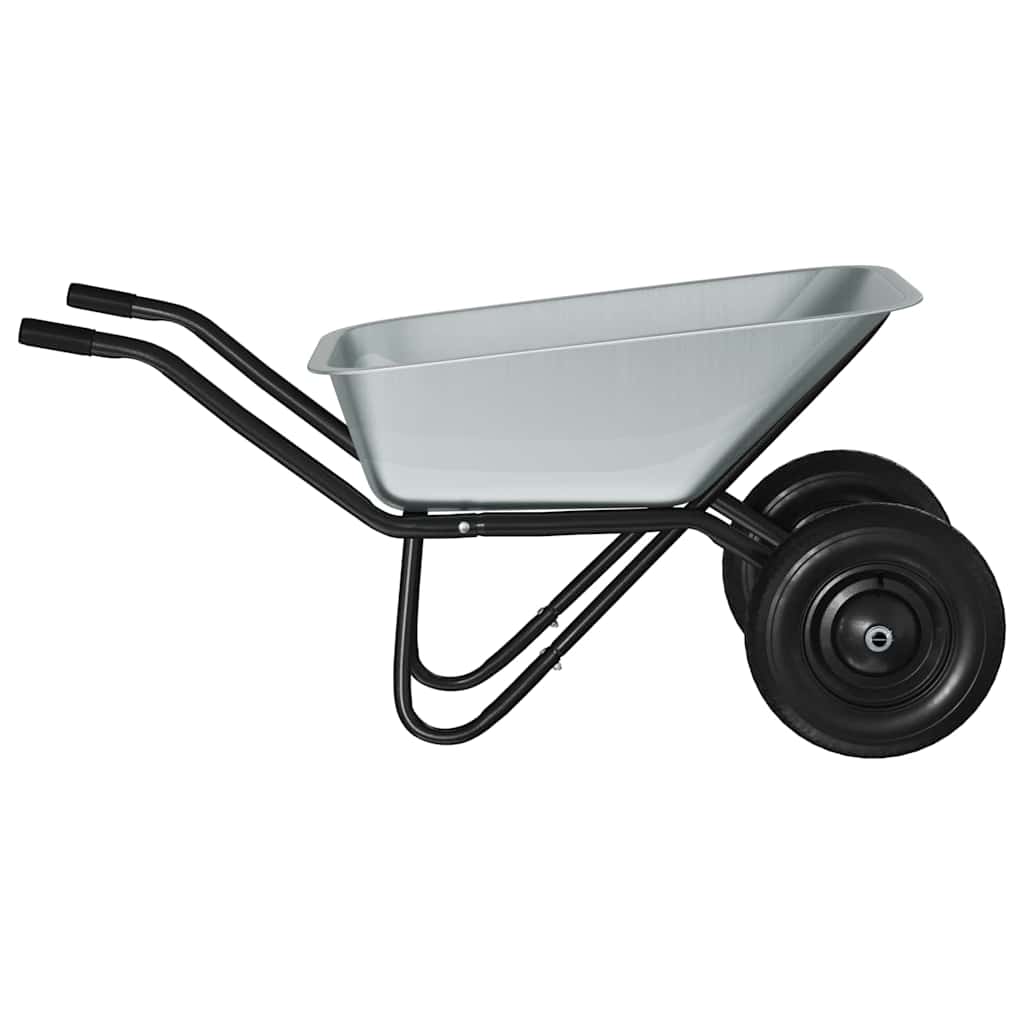 vidaXL Schubkarre Silber und Schwarz 137 x 60 x 65,5 cm Stahl