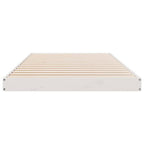 vidaXL Bodenbettrahmen Weiß 80 x 210 cm Massives Kiefernholz