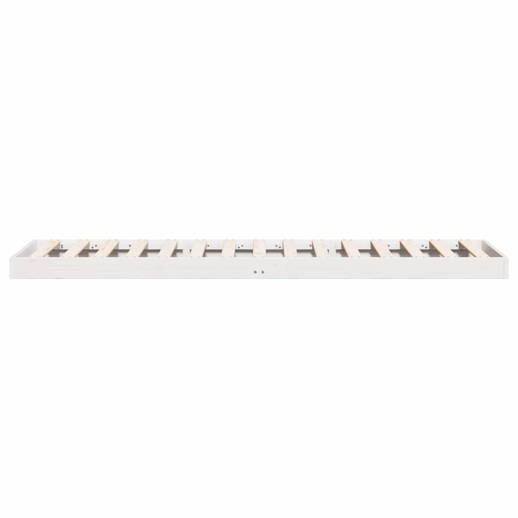 vidaXL Bodenbettrahmen Weiß 80 x 210 cm Massives Kiefernholz