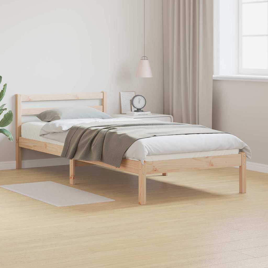 vidaXL Bettrahmen Braun 215,5 x 85,5 x 69,5 cm Massivholz Kiefer