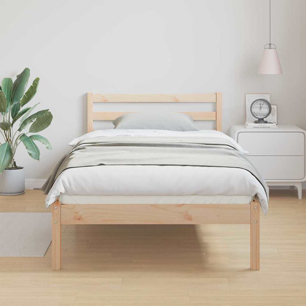 vidaXL Bettrahmen Braun 215,5 x 85,5 x 69,5 cm Massivholz Kiefer
