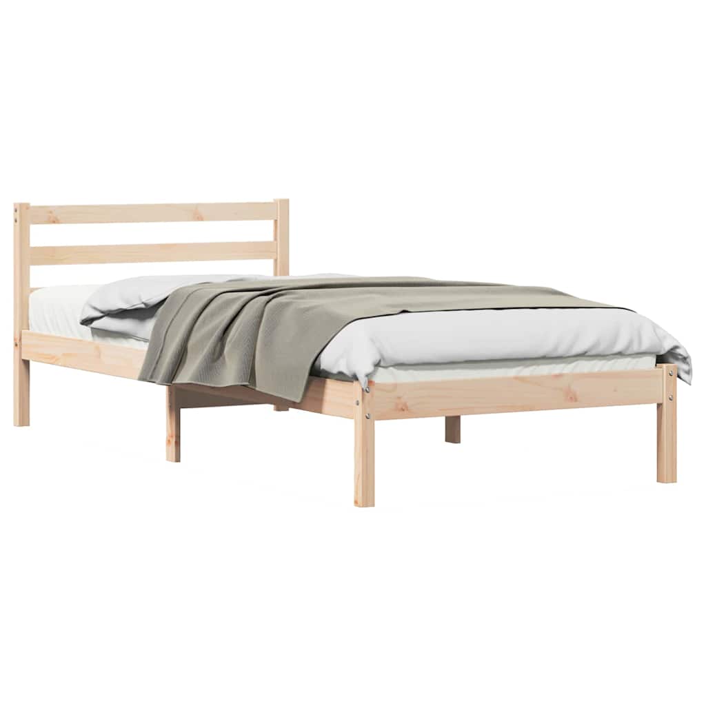 vidaXL Bettrahmen Braun 215,5 x 85,5 x 69,5 cm Massivholz Kiefer