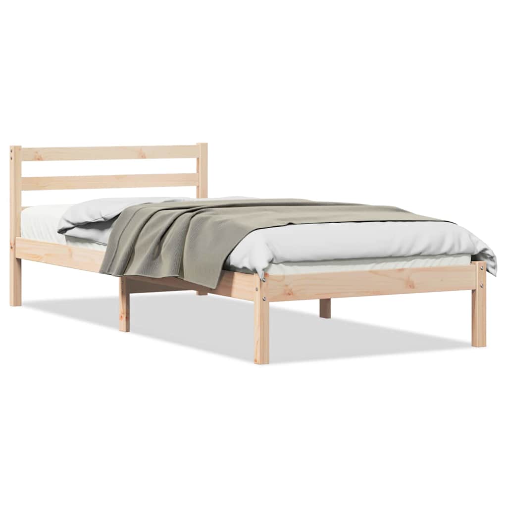 vidaXL Bettrahmen Braun 215,5 x 85,5 x 69,5 cm Massivholz Kiefer