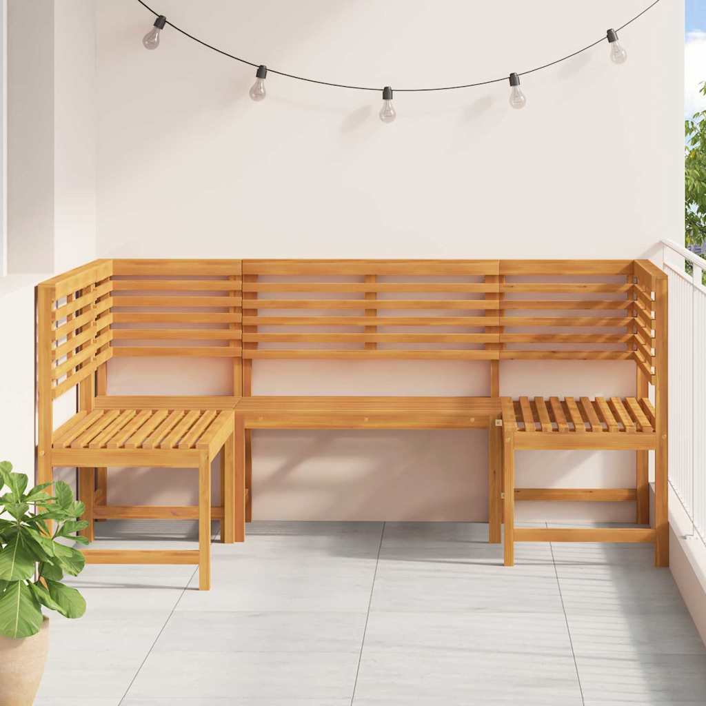 vidaXL Gartenbänke Set 3 pcs Braun Massivholz Akazie