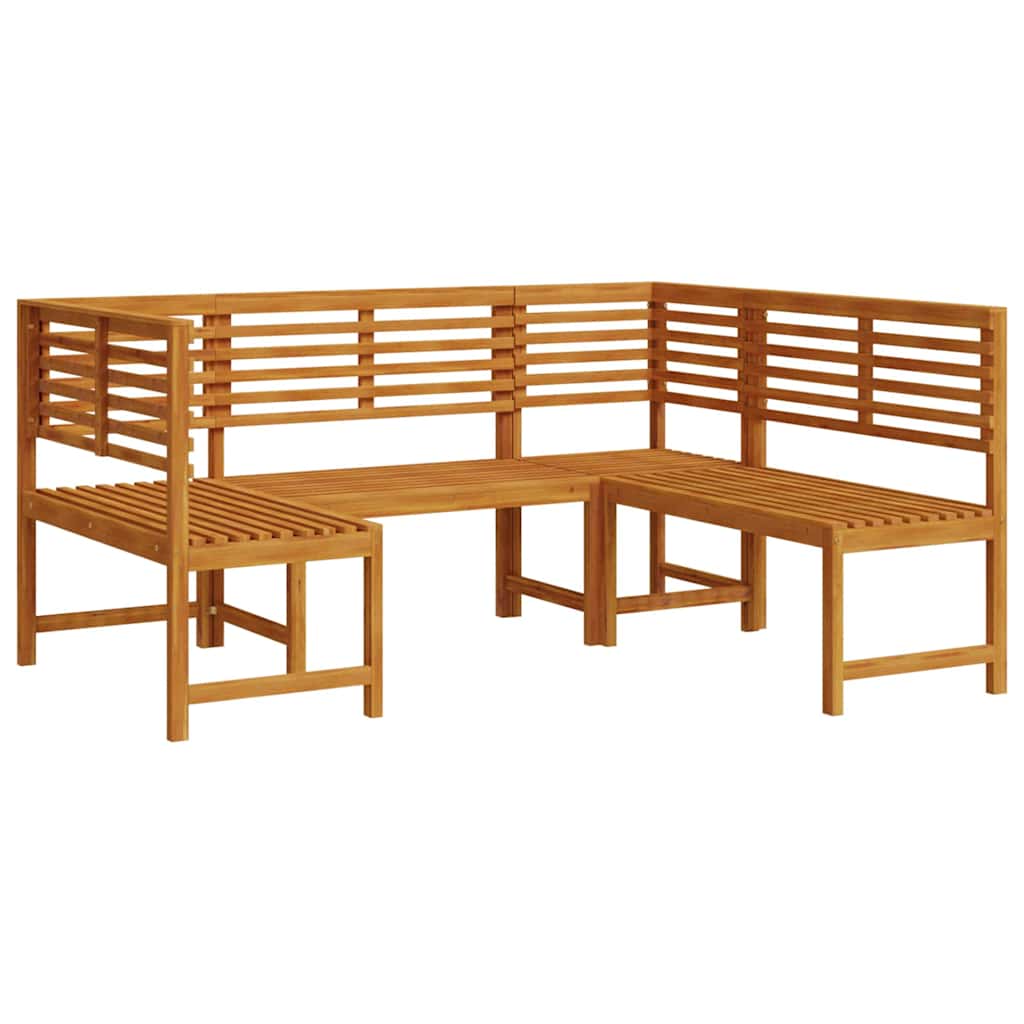 vidaXL Gartenbänke Set 3 pcs Braun Massivholz Akazie