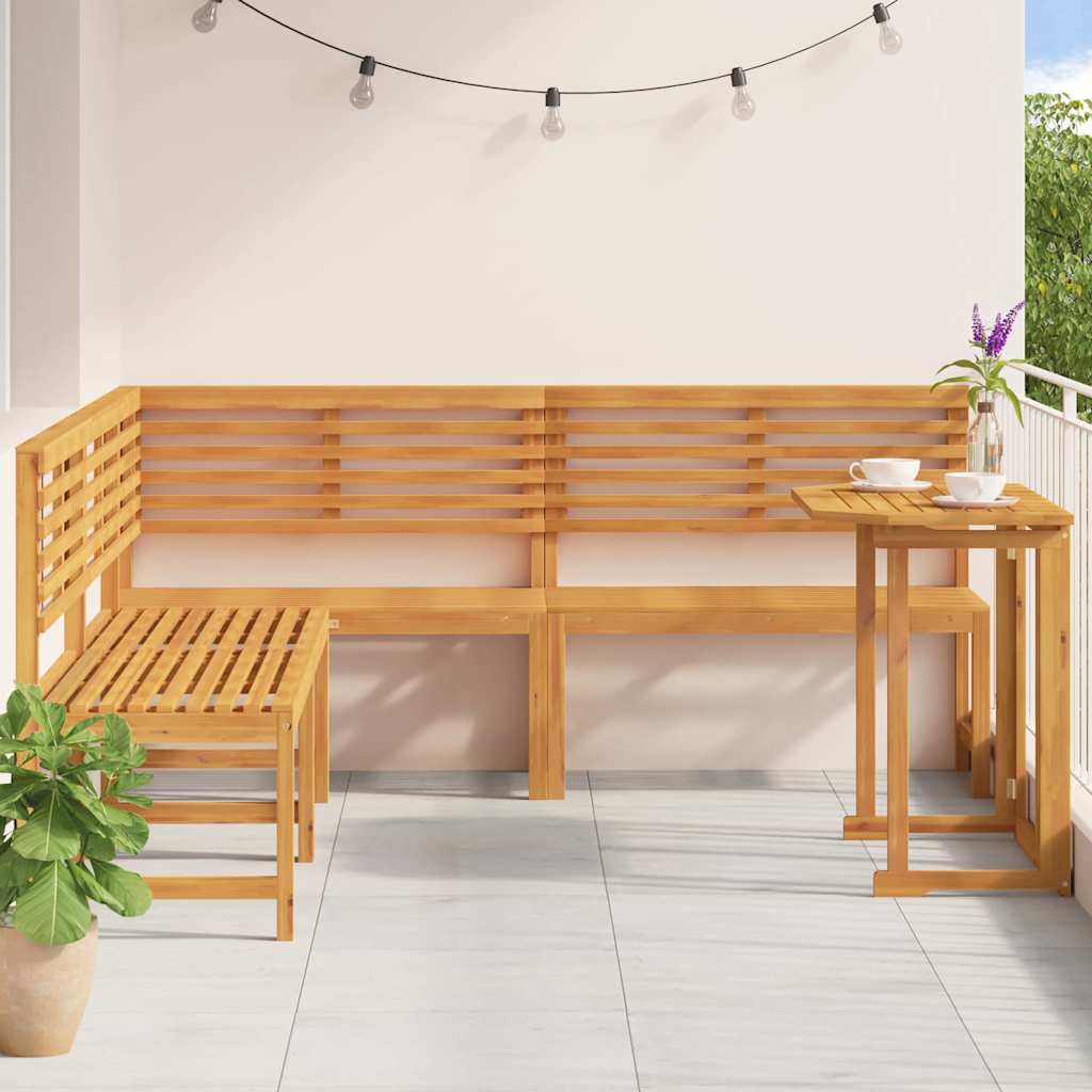 vidaXL Gartenbänke Set 4 pcs Braun Massivholz Akazie