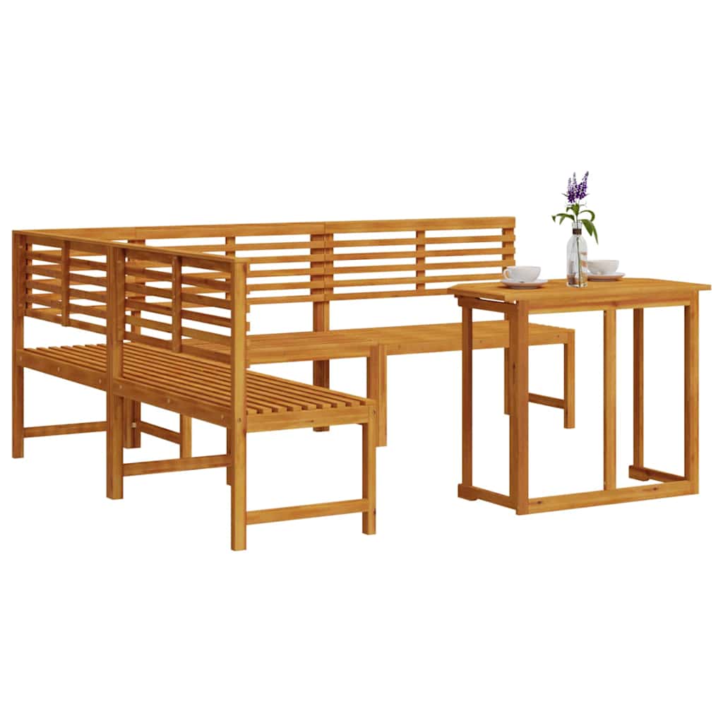 vidaXL Gartenbänke Set 4 pcs Braun Massivholz Akazie