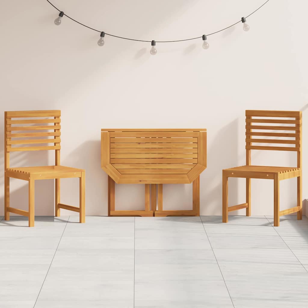 vidaXL Garten Bistro Set 3 pcs Braun Massivholz Akazie