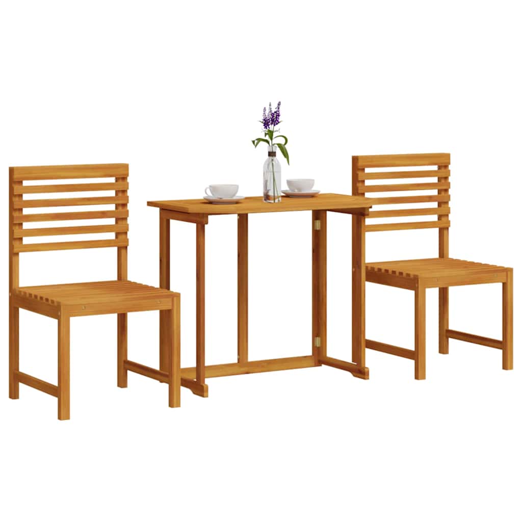 vidaXL Garten Bistro Set 3 pcs Braun Massivholz Akazie