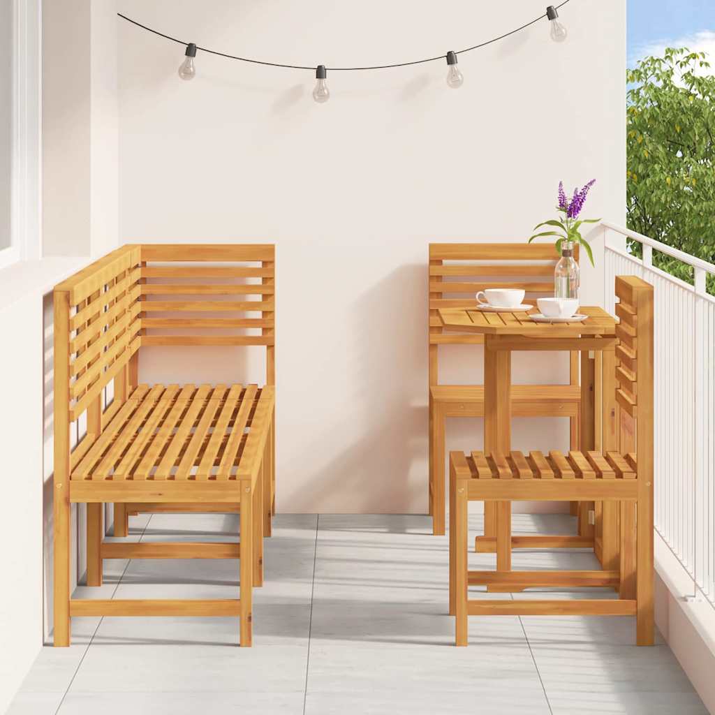 vidaXL Garten Bistro Set 6 pcs Braun Massivholz Akazie