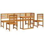 vidaXL Garten Bistro Set 6 pcs Braun Massivholz Akazie