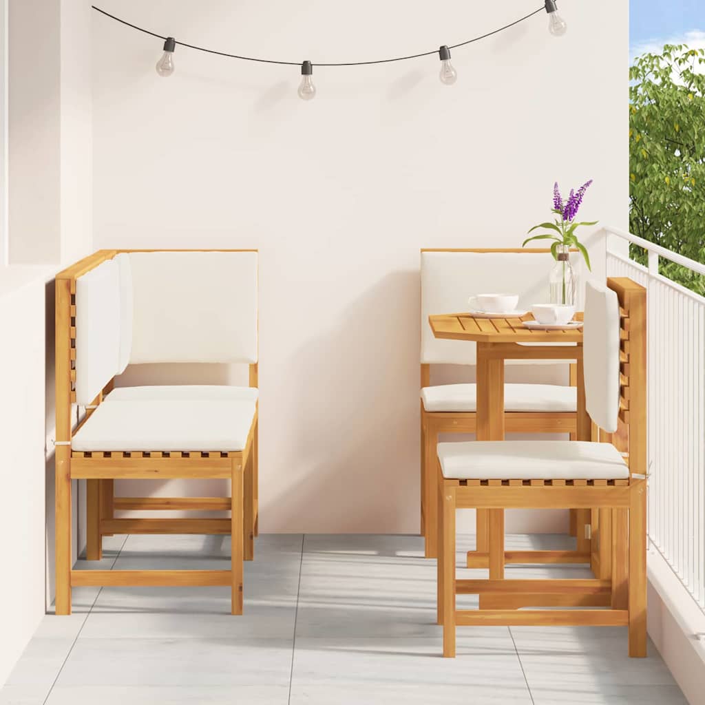 vidaXL Garten Bistro Set 4 pcs Braun Massivholz Akazie