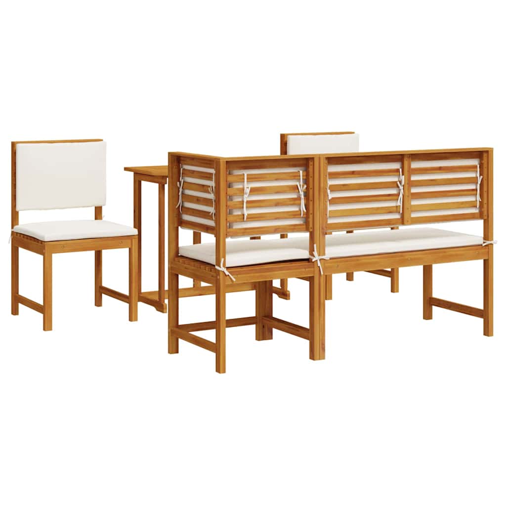 vidaXL Garten Bistro Set 4 pcs Braun Massivholz Akazie