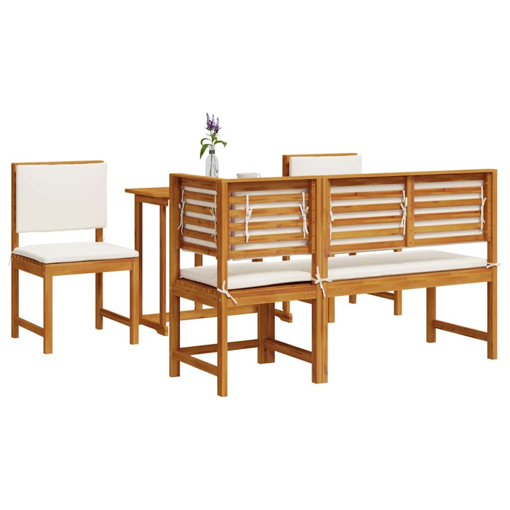 vidaXL Garten Bistro Set 4 pcs Braun Massivholz Akazie