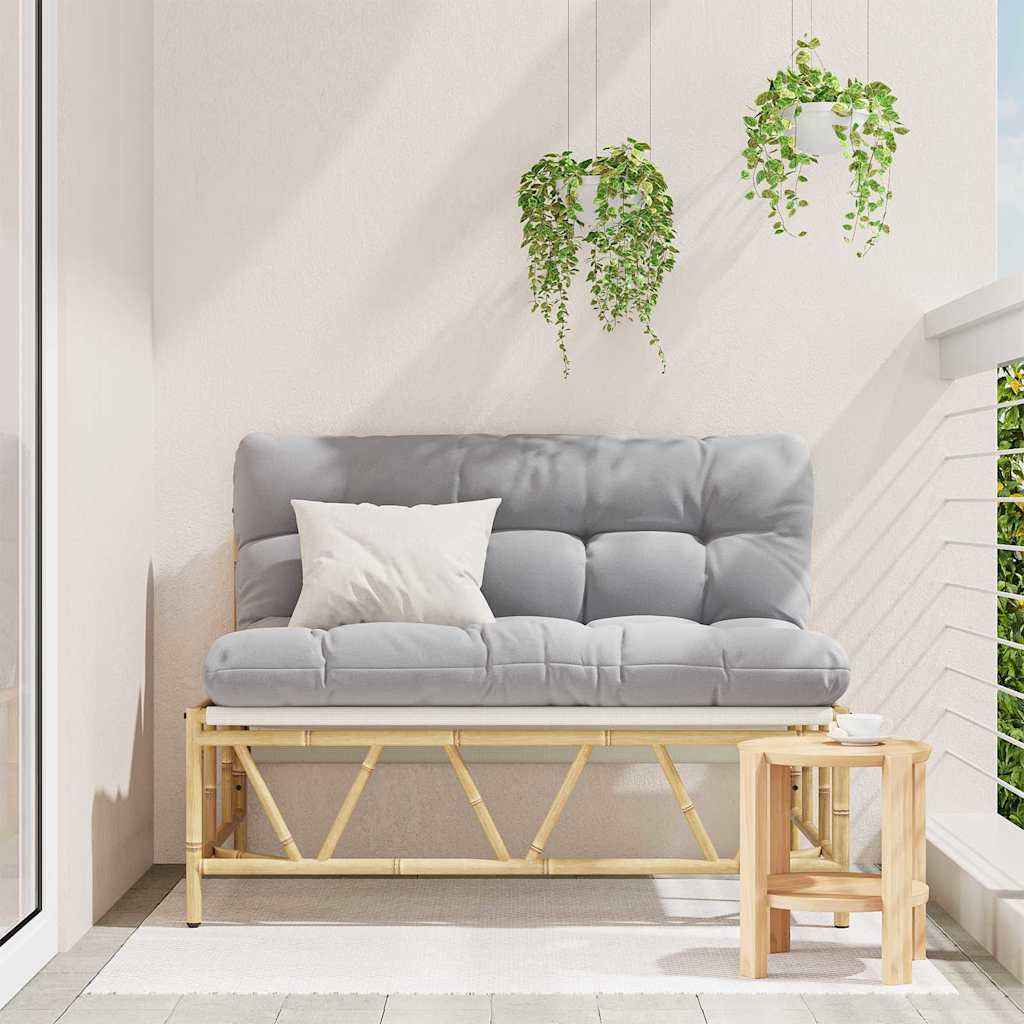 vidaXL Outdoor-Sitzplätze mit Kissen Hellgrau 110 x 74,5 x 71 cm Stahl