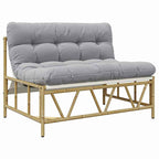 vidaXL Outdoor-Sitzplätze mit Kissen Hellgrau 110 x 74,5 x 71 cm Stahl