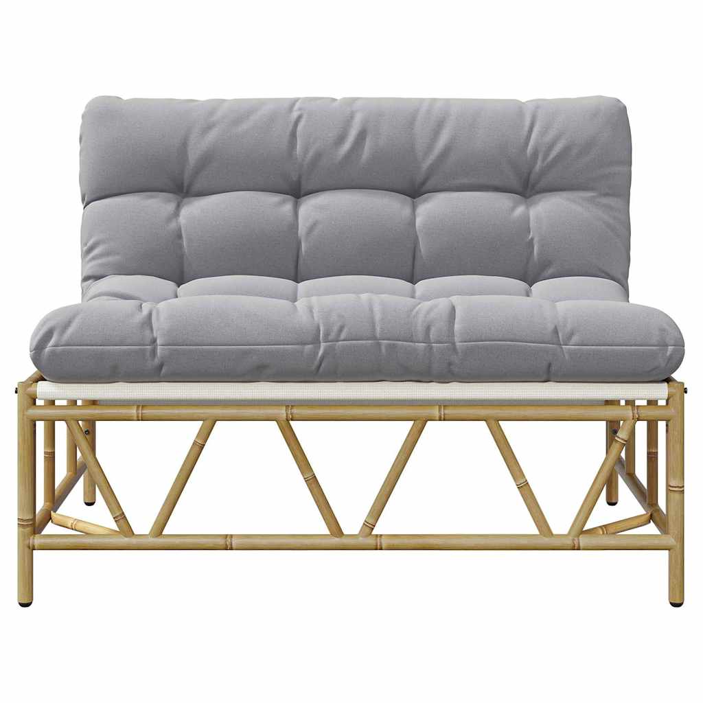 vidaXL Outdoor-Sitzplätze mit Kissen Hellgrau 110 x 74,5 x 71 cm Stahl